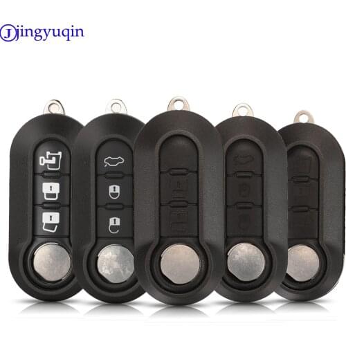 Jingyuqin Remote Key Case Shell Cover For Fiat 500 Panda Punto Bravo Doblo Peugeot Boxer Citroen Relay Fiat Ducato Lancia Musa