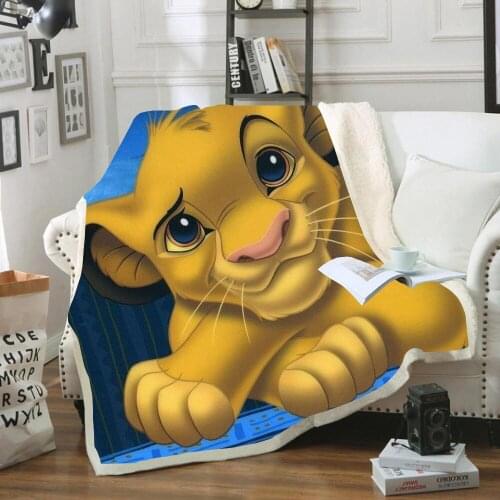 Disney Lion King Simba Blanket Fleece Cartoon Art Print Children Warm Bed Throw Blanket Newborn Bayby Blanket Boys Gifts