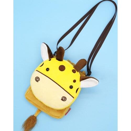 Girls Shoulder Bag Cute Kawaii Plush Giraffe Sling Bag Messenger Bag Kids Keys Coin Purse Lovely Princess Mini Handbag