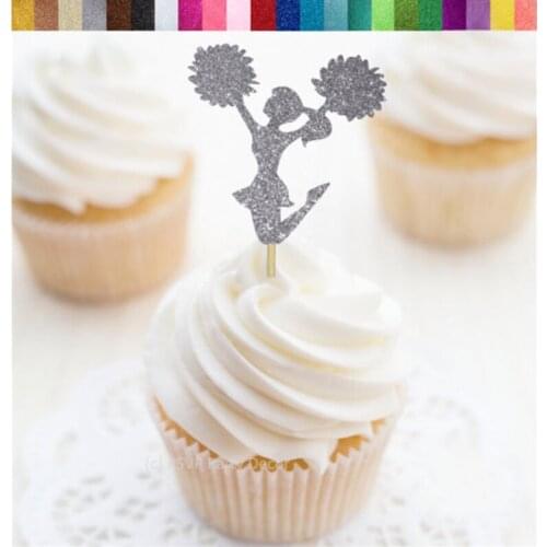 Custom Cheerleader Cupcake Toppers, Cheerleading Food Picks, Cheer Party Decorations,Cheerleader Birthday Decor,Cheer Team Party