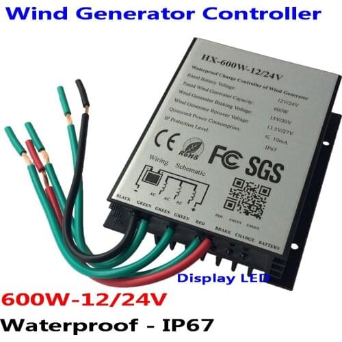 600W Wind Generator Controller 600W 12V/24V waterproof wind turbine generator controller