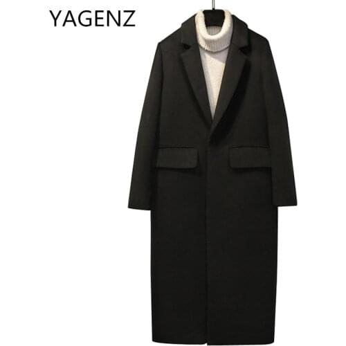 Korea plus cotton warm woolen coat 2020 winter black elegant slim long overcoat solid casual female wool jacket coat clothing