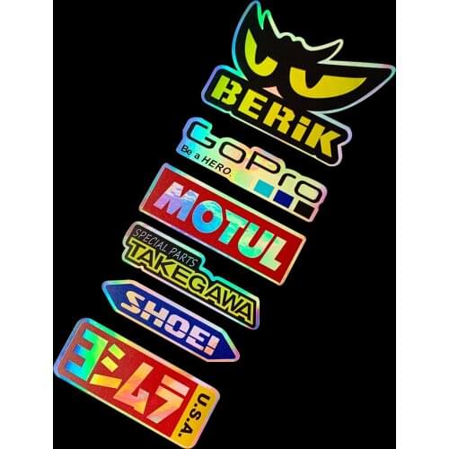 Laser Rainbow Motorcycle Side Strip Bike Helmet Sticker Car Styling Vinyl Decal For YAMAHA Honda KTM Kawasaki Suzuki Vespa A09