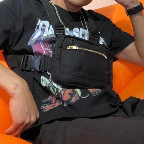 Men Tactical Chest Rig Bag Hip-hop Streetwear Unisex Chest Bags Kanye West Functional Chest Vest Pack Male Fashion Bullet Pocket