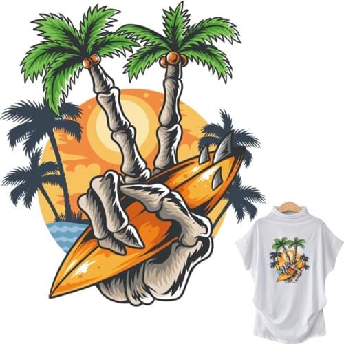 Stickers On Clothes Skull Fingers Pattern Patches Fashion Diy Accessory Heat Transfer Stickers Clothes Iron On Patch