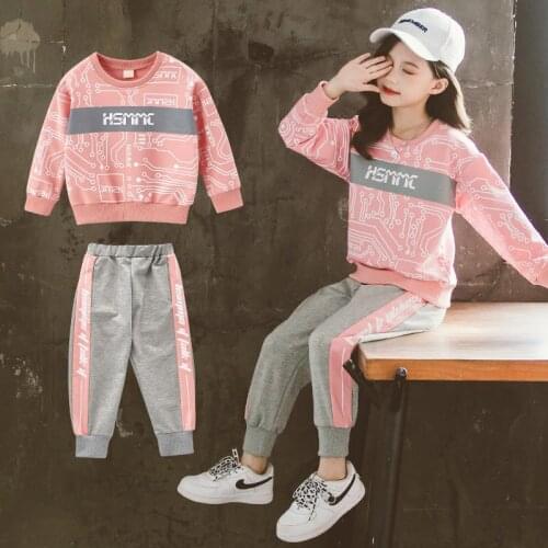 New Fashion Girls Clothing Sets Autumn Toddler Girls Clothes Outfit Kids Tracksuit For Teen Suit Children Clothing 4-13Years Old