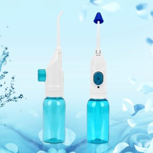 Portable Oral Jet Irrigator Water Dental Flosser For Teeth + Nasal Irrigators Water Mouth Clean Oral Nasal Tooth Cleaner 90ml