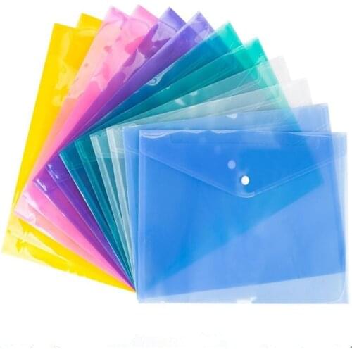 A4 Clear Button Document Bag Paper File Folder Stationery School Office Protectors Office Material Accessories School Supplies