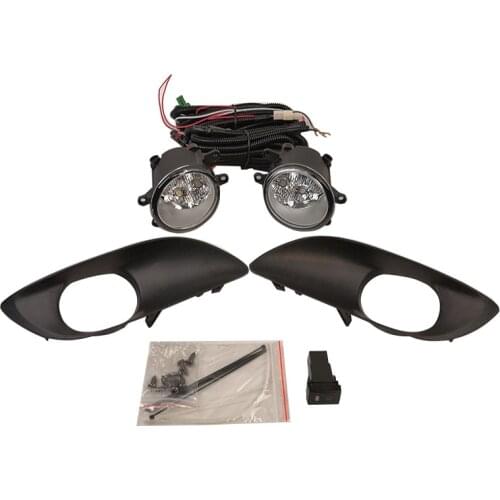 Suitable for Toyota VITZ HATCHBACK 2009 front bumper LED fog lamp with switch wire group fog lamp frame bulb H11 12v 55w