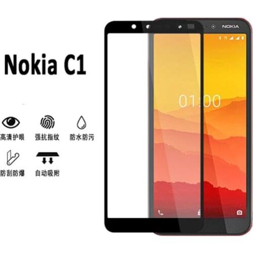 Full Glue Full Cover High aluminum Tempered Glass For Nokia C1 Screen Protector protective film For Nokia C1 glass
