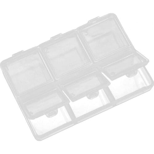 Transparent Storage Box 6 Grids Multipurpose Adjustable Jewelry Beads Nail Art Tip Storage Case for Manicure Ornament