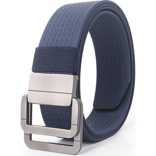 Mens Nylon Casual Herringbone Belt Outdoor Tactical Pistol Double Ring Buckle Quick Release Youth Fashion Weave Lady Wild Belt