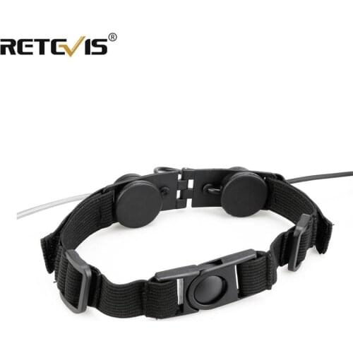 1-RETEVIS ETK005 Adjustable Tactical Throat Mic With PTT Walkie Talkie Headset For Airsoft Game Headphone