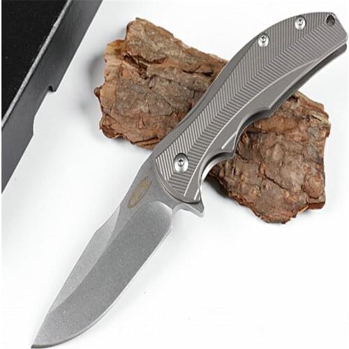 ZT 0606 handle titanium folding knife (D2) Tactical Folding Knife Pocket Outdoor Survival Hunting Camping Quick Open survival