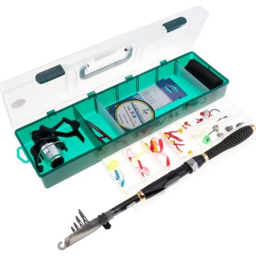 56pcs 1.8m Fishing Rod and 500 Reel Combos Lure Fishing Set with Various Baits and Accessories for Saltwater/Freshwater Fishing