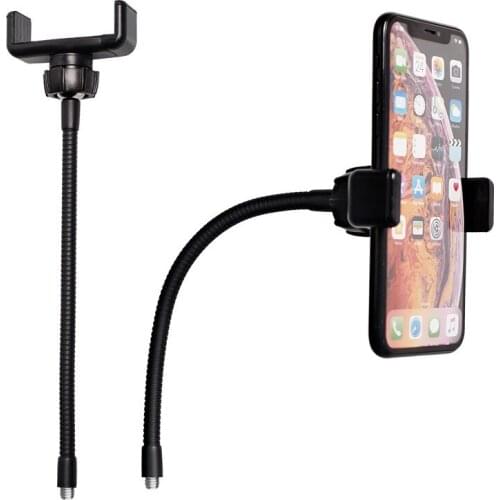 Foldable Phone Clamp Holder Stand with 1/4 Screw Mounting for LED Ring Light Smartphone Mounting for iPhone Android Smartphones