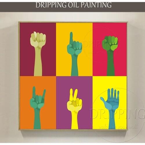 Modern Wall Art Hand-painted High Quality Colorful Fingers Oil Painting Handmade Modern Canvas Art Abstract Finger Oil Painting