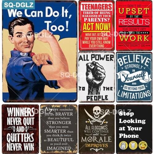 [SQ-DGLZ] We Can Do It Metal Sign Vintage Metal Plaque Plate Wall Decor Tin Signs Power Poster Gift
