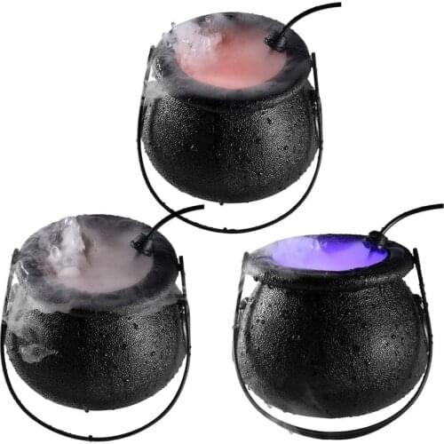 Mister LED Mist Maker Smoke Fog Machine Halloween Witch Pot Color Changing Party Prop Color Changing Party Prop Decoration