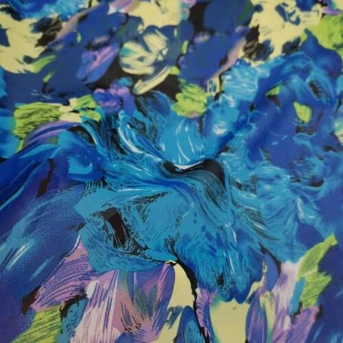 On Sale Abstract Print Chiffon Fabric for Sewing Dress Scarf Ribbon Garment See Though