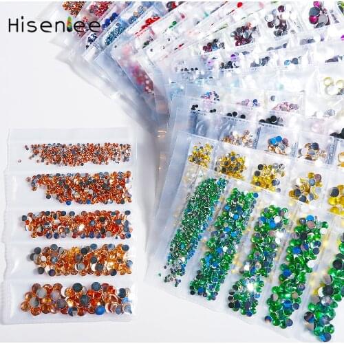 Top quality 1000pcs5 size packaging multicolor transparent acrylic rhinestone decoration Strass DIY nail art design