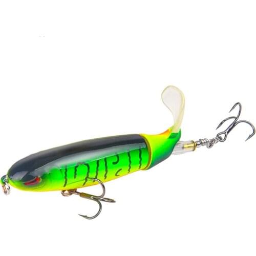 High quality 3D Eyes 10cm / 13.2g Whopper Popper Topwater Fishing Lure Bait Artificial Hard Plopper Soft Rotation Fishing Hooks