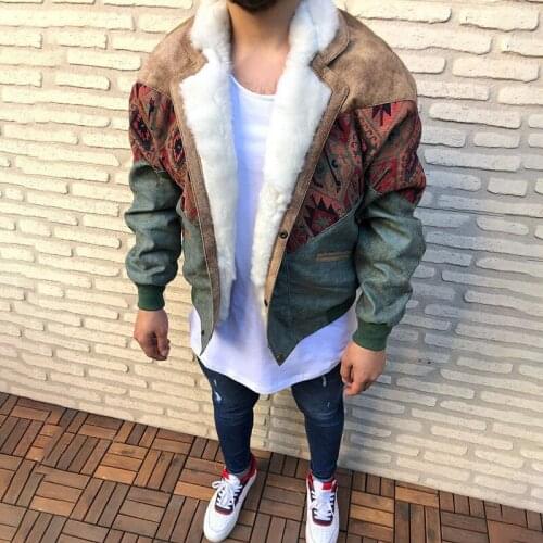 Winter Mens Coat Fashion Suede Fur Lapel Motorcycle Biker Jacket Keep Warm Thick Fleece Windproof Vintage Flurry Jackets 2021