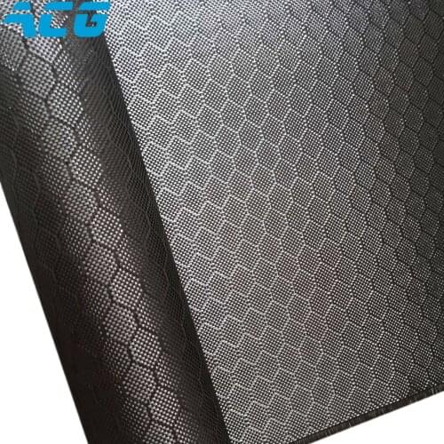 Jacquard carbon fiber cloth for auto parts red kevar honey comb pattern