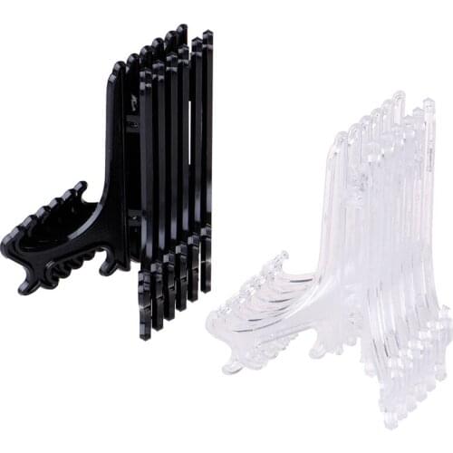 12 Pcs Black/Clear 3inch Plastic Easels Plate Holders Picture Frames Photo Book Pedestal Holder Portable Display Stand Stander