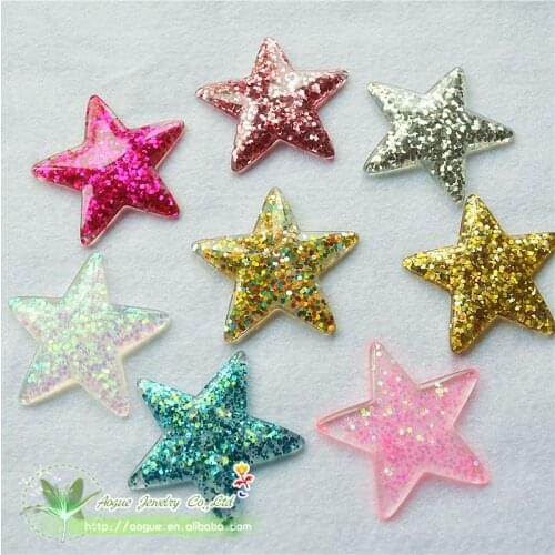 20PCS 37x39mm Resin flatback Shiny Star cabochon| hair bow center Accessoies|Home DIY Jewellry Accessories