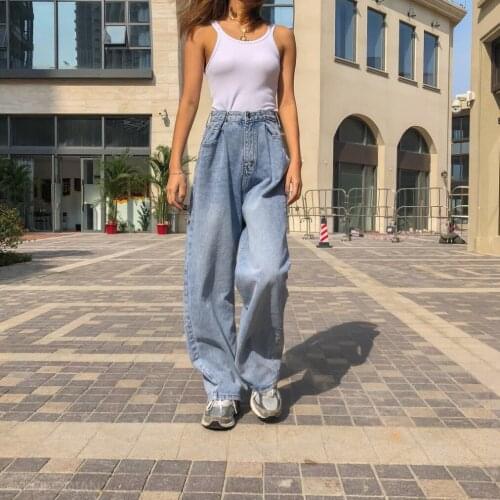MRMT 2021 Brand New Womens Trousers Thin Loose Plus Fat Increase High Waist Wide Pants for Female Leg Straight Jeans Pants