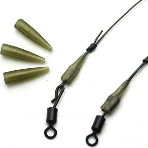 40PCS Carp Fishing Accessories Tubes Rubber Sleeves Line Aligner for Carp Hair Rig Ronnie Rigs Croase Fishing Tackle
