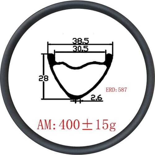 29er 38x28mmMTB AM ENDURO asymmetric hookless tubeless carbon rim 28 deep disc brake 24H 28H 32H UD 3k Matte Glossy carbon wheel