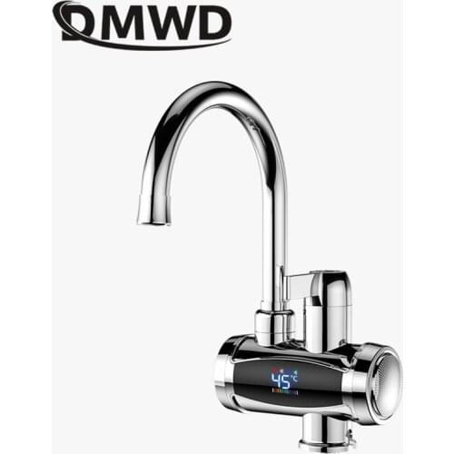 DMWD Household Electric Instant Heating Faucet Hot cold Dual-use Tankless Water Quickly Heating Tap LED Display Kitchen 3300W