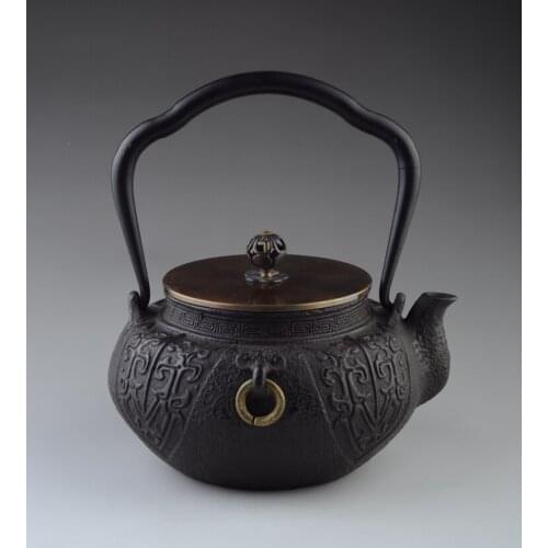 Cast Iron Tea Pot Set Japanese Teapot Tetsubin Kettle Drinkware 1300ml Kung Fu Infusers Cooking Kitchen Tools Genuine Teakettle