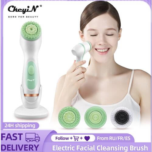 CkeyiN 3 In 1 Electric Facial Cleansing Brushes Silicone Waterproof Deep Cleaning Face Care Skin Exfoliation Facial Massager50