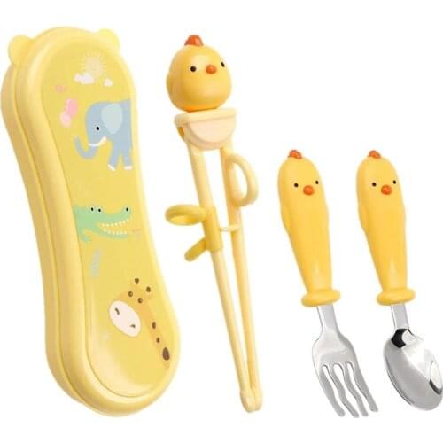 Childrens Training Chopsticks Set Cartoon Children Learning Practice Chopsticks Tableware Spoon Fork Chopsticks for Kids #20