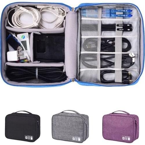 Travel Cable Bag Portable Digital USB Gadget Organizer Charger Wires Cosmetic Zipper Waterproof Cosmetic Bag Case Accessories