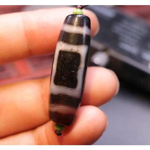 Energy Power Tibetan Old Oily Agate Patina Heaven&Earth dZi Bead Amulet Pendant LKbrother Sauces Top Quality Guarantee