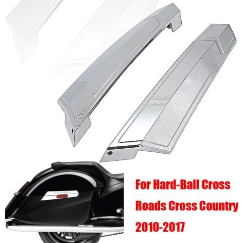 Chrome and Black For Victory Hard-Ball Cross Roads Cross Country Tour Models 2010-2017 11 12 13 14 15 16 Saddlebag Hinge Covers