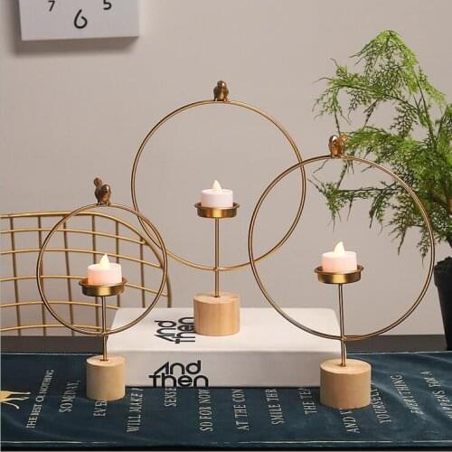 Ins Style Candlestick Holder Golden color Metal TEA LIGHT holder Classic Iron Decor Lantern Christmas Party Decor