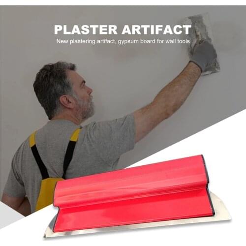 Drywall Smoothing Tool Plaster Shovel Construction ToolPlastic Drywall Smoothing Spatula Stainless Steel 14x40cm Flexible Blade