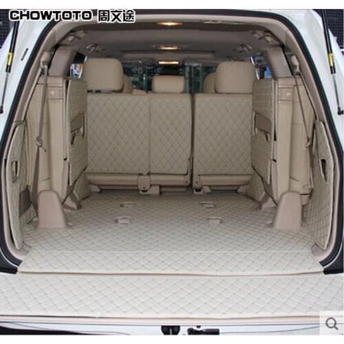 CHOWTOTO Custom Special Trunk Mats For Toyota Land Cruiser 7/8 Seats Waterproof Boot Carpets For Toyota LC120 LC200 Lagguge Pad