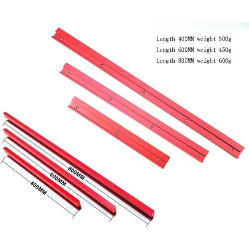 Red Aluminium T-track Woodworking T-slot Aluminium T-track Circular Turning 400mm 600mm 800mm 45mm Table DIY Accessories