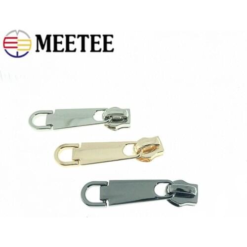 Meetee 10/20pcs No5 Metal Zipper Slider For Nylon Zippers Clothes Bag Pocket Zips Head Repair Kits DIY Sewing Accessories