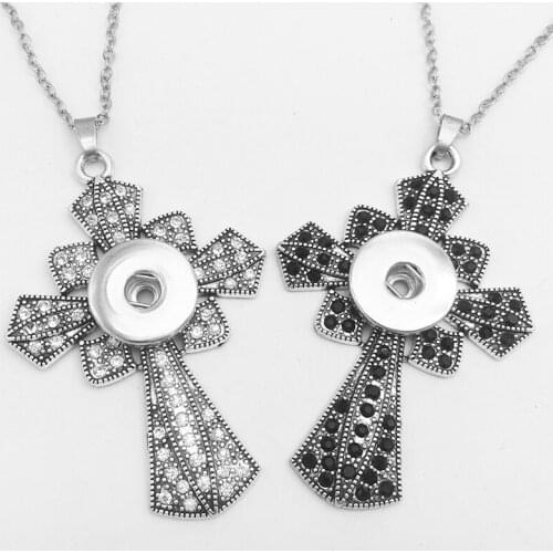 N660 18mm Cross snap button Pendant Retro Necklace Oem, Odm