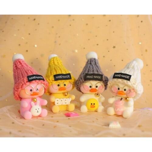 Popular Hyaluronic Acid Little Yellow Duck keychain Cute Blush Duck Doll Keychain Plush Toy Pendant Accessories Jewelry