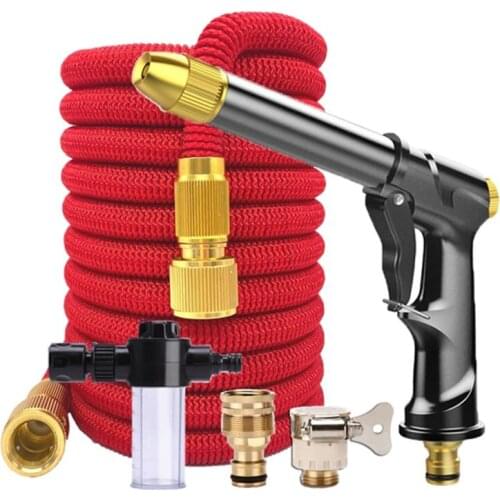 25FT-125FT Expandable Garden Hose with Water Gun Adjustable Nozzle Flexible Pipe Hose High Pressure Sprinkler Foam For Car Wash