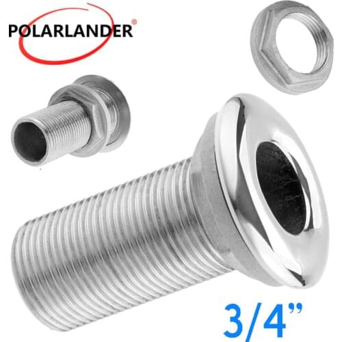 Connector Water Drain Accessories Drain Pipe Tube 3/4" Thru Hull Fitting Hose Barb For Marine Boat 316 Stainless Steel Hardware
