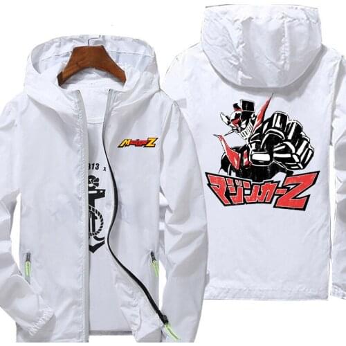 Street Jacket Mazinger Z Robot Fashion Anime Hoodie Collar Hooded Windbreaker Print Breathable Casual Hip Hop Zipper Waterproof